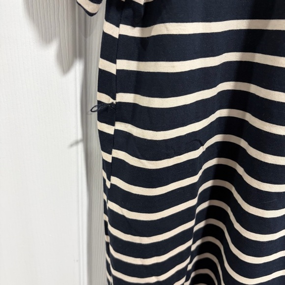 H&M Striped Navy and Cream 100% Cotton Maternity T-Shirt Dress New With Tags - Picture 5 of 9